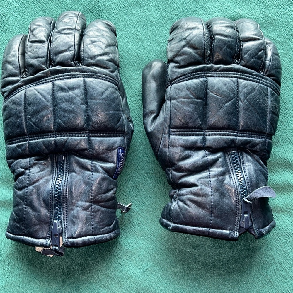 Conroy Mens Winter Imported Leather Blue Gloves- Medium